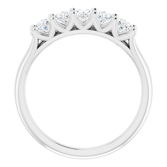 1.05 ct. Oval Cut Diamond Wedding Band 5 Stone Anniversary Ring-VIRABYANI